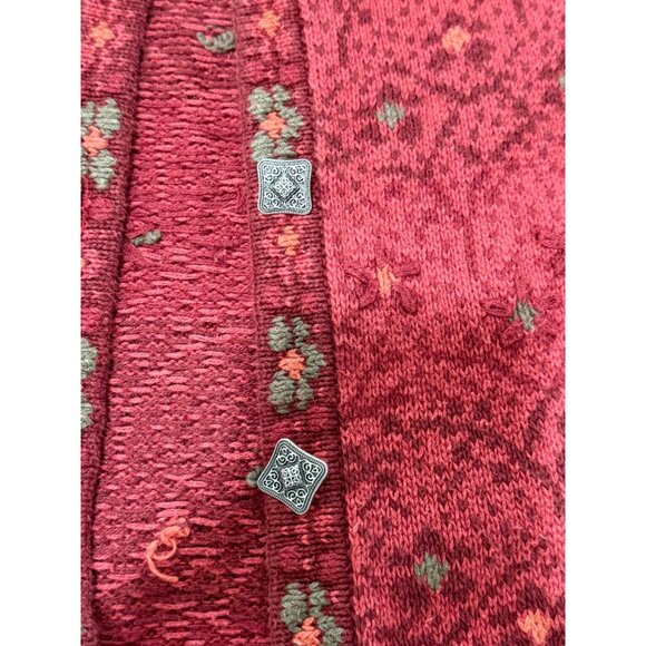 Nomadic Traders Womens Cardigan Red Button-Up Sweater Ramie Cotton Size L - Picture 2 of 8